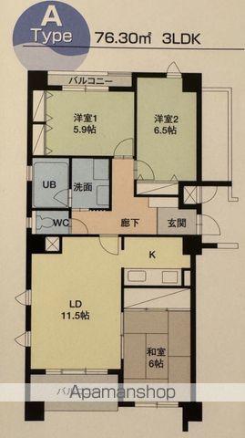七隈文ヶ丘レジデンス(3LDK/4階)の間取り写真