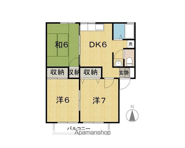 グリーンビレッジA(3DK/1階)の間取り写真