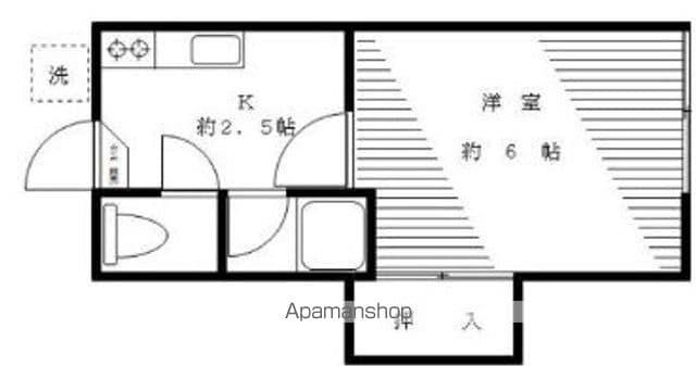 佳月荘(1K/2階)の間取り写真