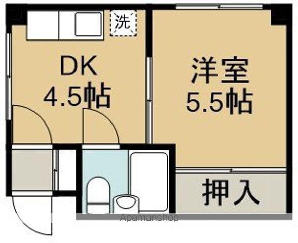 ハイツたかし(1DK/2階)の間取り写真