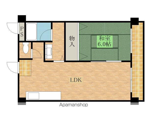 忠岡グリーンハイツ(1LDK/7階)の間取り写真