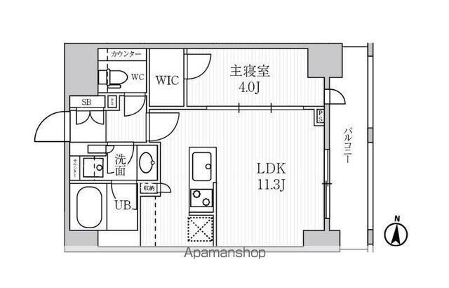 シーズンフラッツ菊川(1LDK/8階)の間取り写真
