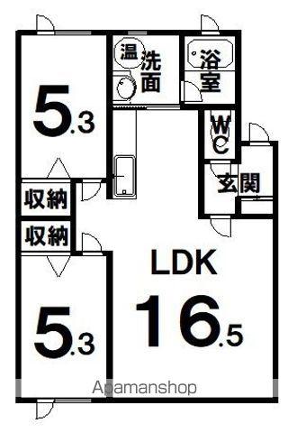 ドルチェ緑ヶ岡(2LDK/1階)の間取り写真