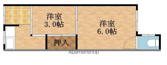 谷口文化(2K/2階)の間取り写真