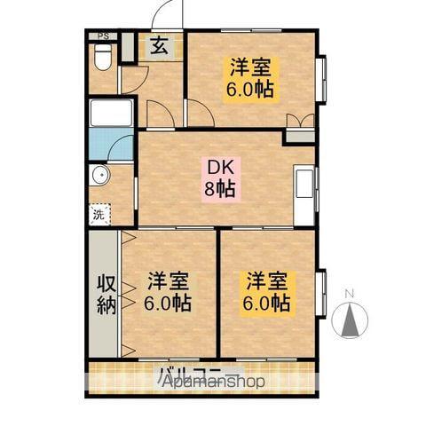 ミズノハイツ(3DK/2階)の間取り写真