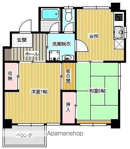 平之町鶴栄ビル(2DK/3階)の間取り写真