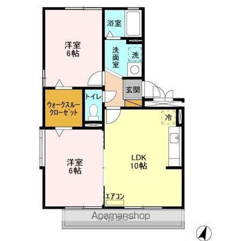 グランドゥールIII(2LDK/2階)の間取り写真