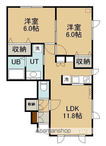 CASA HIYOSHI(2LDK/1階)の間取り写真