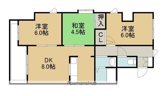 ジェイステージ苫小牧Ⅱ(3LDK/2階)の間取り写真