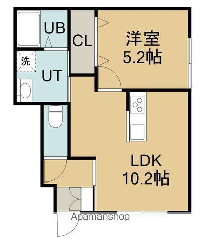 AVENUE千歳(1LDK/1階)の間取り写真
