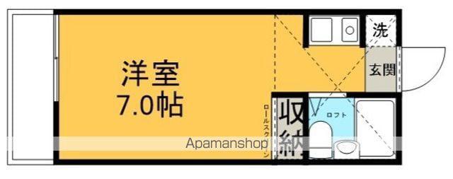 ホワイトロードB館1号棟(ワンルーム/1階)の間取り写真