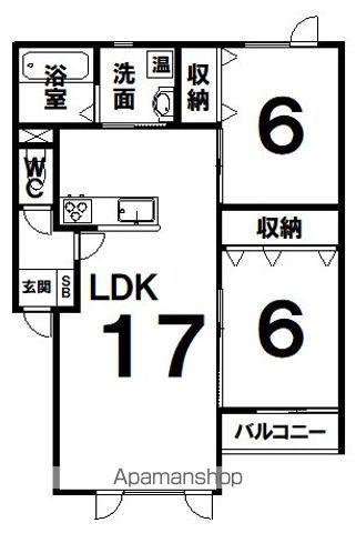 ひだまり(2LDK/1階)の間取り写真