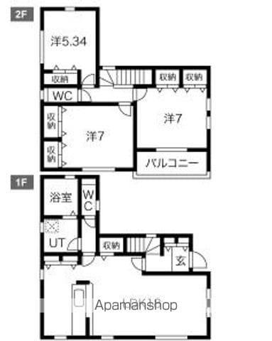 名鉄河和線 青山駅(愛知) 徒歩6分 2階建 築6年(3LDK)の間取り写真