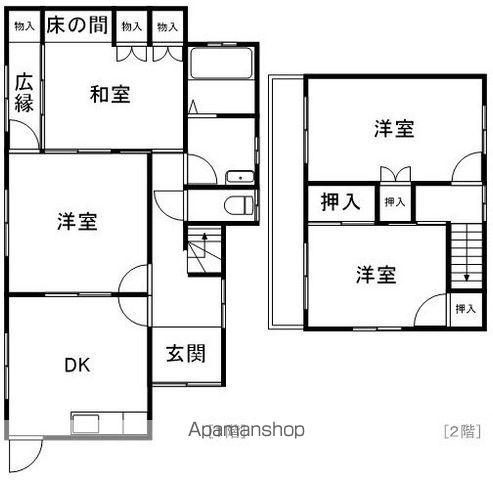 山陽本線 東福山駅 バス乗車時間:16分 大谷台三丁目西バス停で下車 徒歩3分 2階建 築48年(4DK)の間取り写真