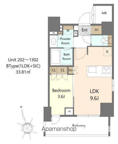 ALIVIS十条(1LDK/10階)の間取り写真
