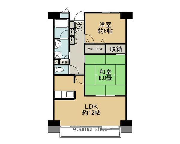 KBコート衣干(2LDK/4階)の間取り写真