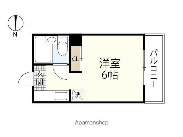 ベルパトリエ己斐中(ワンルーム/2階)の間取り写真