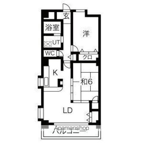 センタースクエア春日井(2LDK/3階)の間取り写真