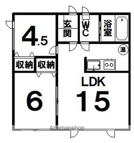 アルムレジェンドⅦ(2LDK/1階)の間取り写真