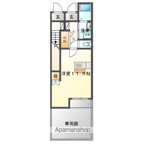 トリムガーデン(ワンルーム/1階)の間取り写真