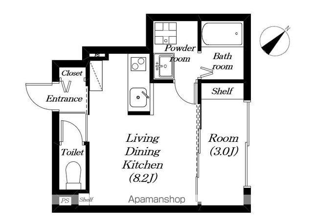 AS十ヘリオドール(1LDK/1階)の間取り写真
