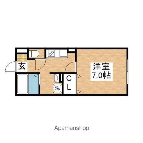 ドゥジェーム(1K/1階)の間取り写真