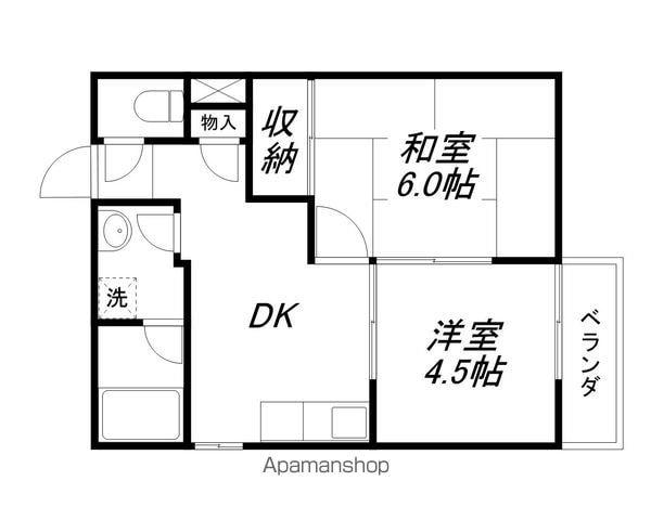 鈴木マンション(1K/4階)の間取り写真