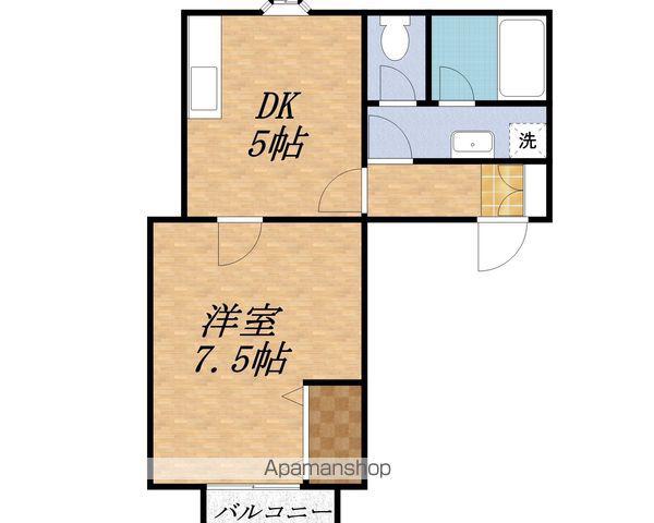 下田ハイツ北方第3(1DK/1階)の間取り写真