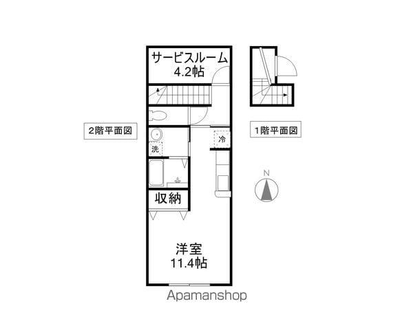 ドルーク(1K/2階)の間取り写真