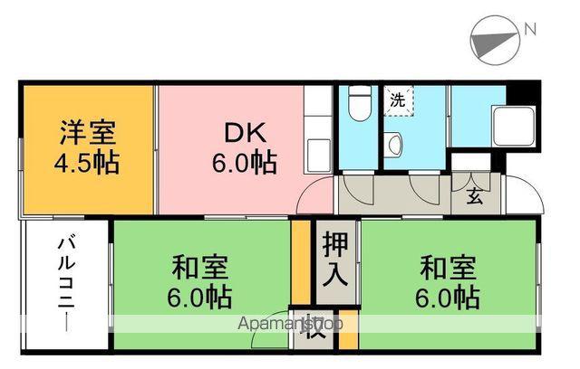 コーポ山下(3DK/5階)の間取り写真