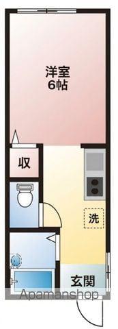 TJ山C(1K/1階)の間取り写真