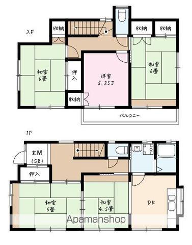 青梅線 石神前駅 徒歩7分 2階建 築46年(5DK)の間取り写真