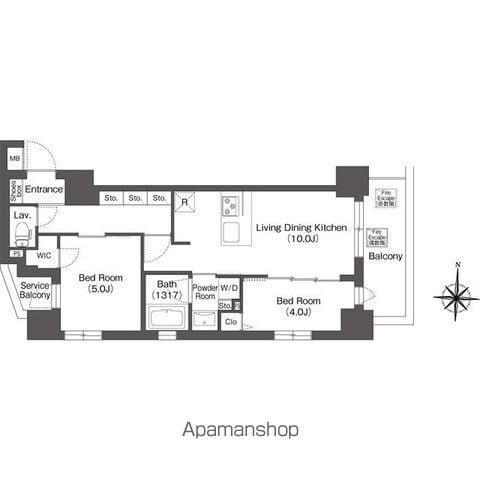 バウスフラッツ高円寺(2LDK/3階)の間取り写真