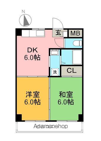 雷門ビル(2DK/3階)の間取り写真