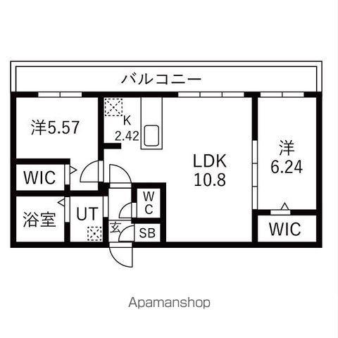 ELITE BASE HOPE Ⅱ(2LDK/4階)の間取り写真