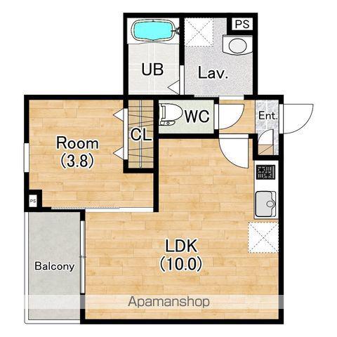 ジーメゾン北名古屋徳重ミソーレ(1LDK/2階)の間取り写真