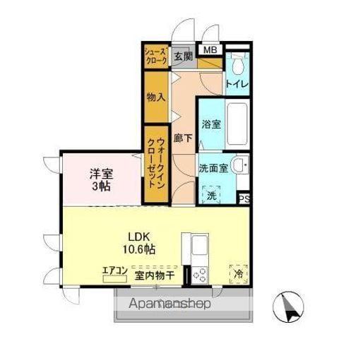 カーサ フェリーチェ(1LDK/2階)の間取り写真