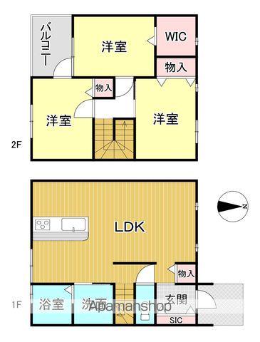 東海道・山陽新幹線 福山駅 徒歩67分 2階建 築13年(3SLDK)の間取り写真