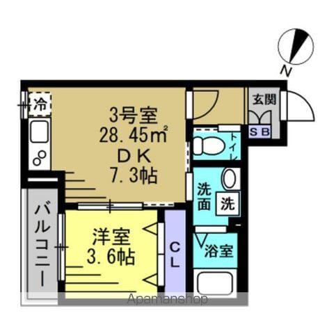 AJ南流山(1LDK/1階)の間取り写真