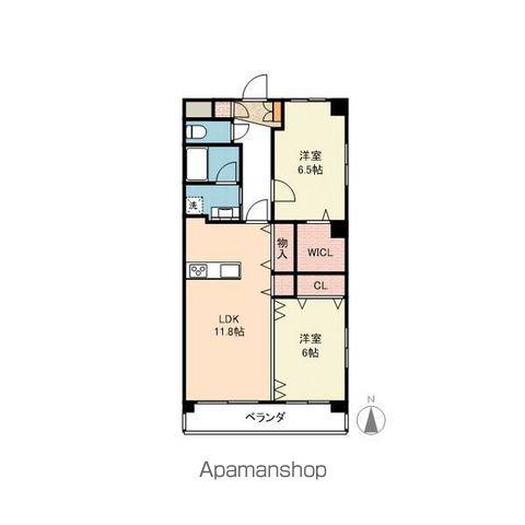 ノイエスレーベン本郷(2LDK/2階)の間取り写真