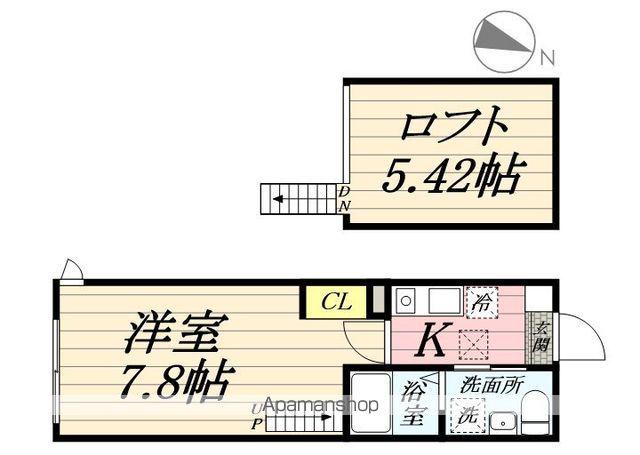 ログアップ(1K/2階)の間取り写真