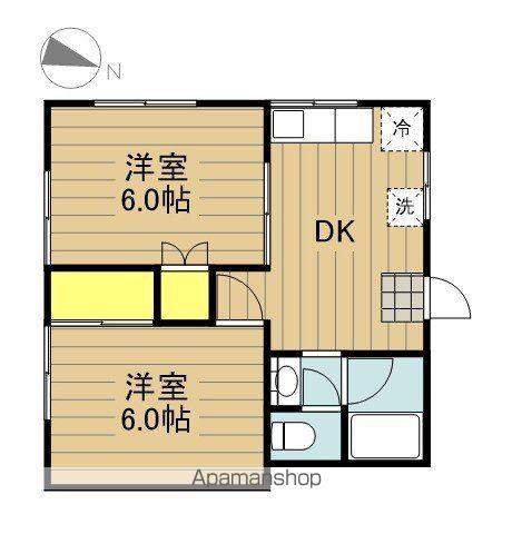 コーポミハル(2DK/2階)の間取り写真