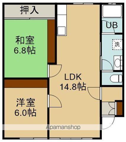 マンションT&K(2LDK/1階)の間取り写真