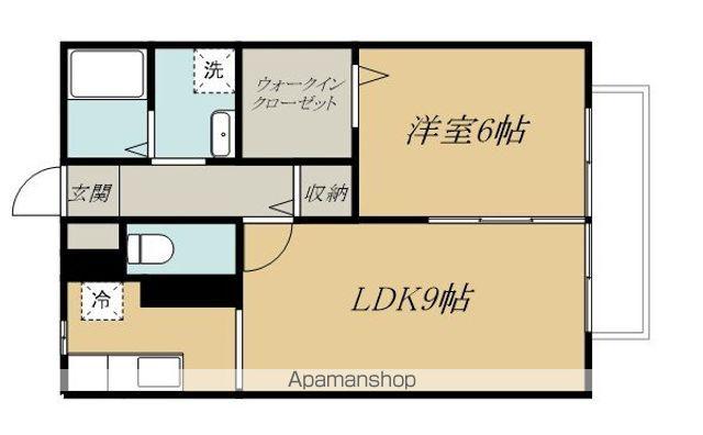 ヴィラ・アルバA(1LDK/2階)の間取り写真