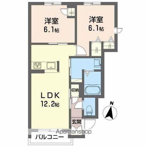 クオーレA(2LDK/1階)の間取り写真