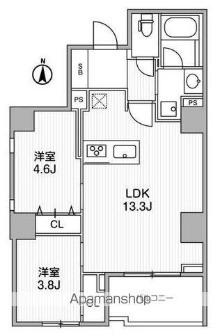 LIGHTHOUSE西新宿(2LDK/2階)の間取り写真