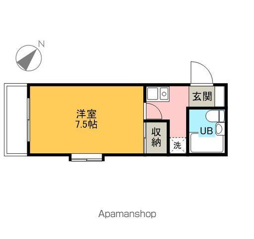 メイプル田中B(1K/1階)の間取り写真