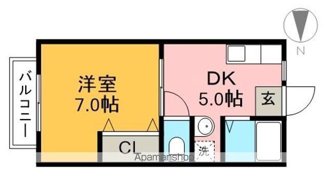 サンライフ・モラ(1DK/2階)の間取り写真