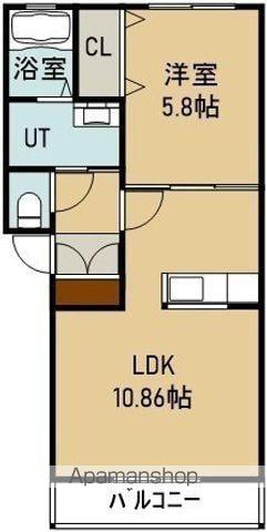 CALME(1LDK/3階)の間取り写真