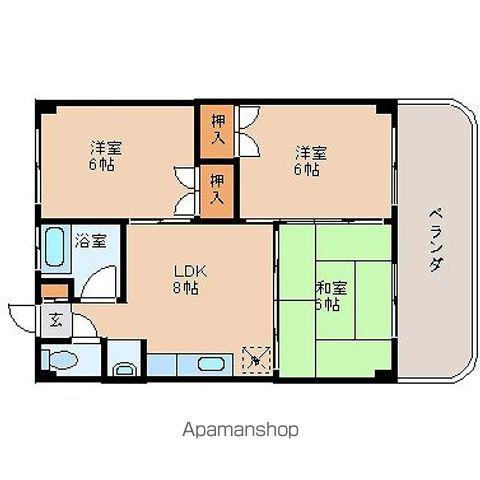 コーポ安谷屋(3DK/1階)の間取り写真